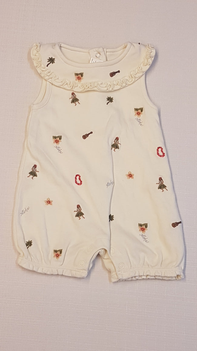 GYMBOREE KÜLÖNLEGES,HÍMZETT HAWAI MINTÁS KISLÁNY NAPOZÓ 56-62 Hover Image