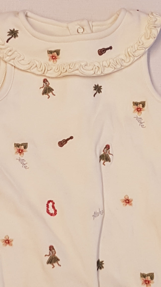 GYMBOREE KÜLÖNLEGES,HÍMZETT HAWAI MINTÁS KISLÁNY NAPOZÓ 56-62 Main Image