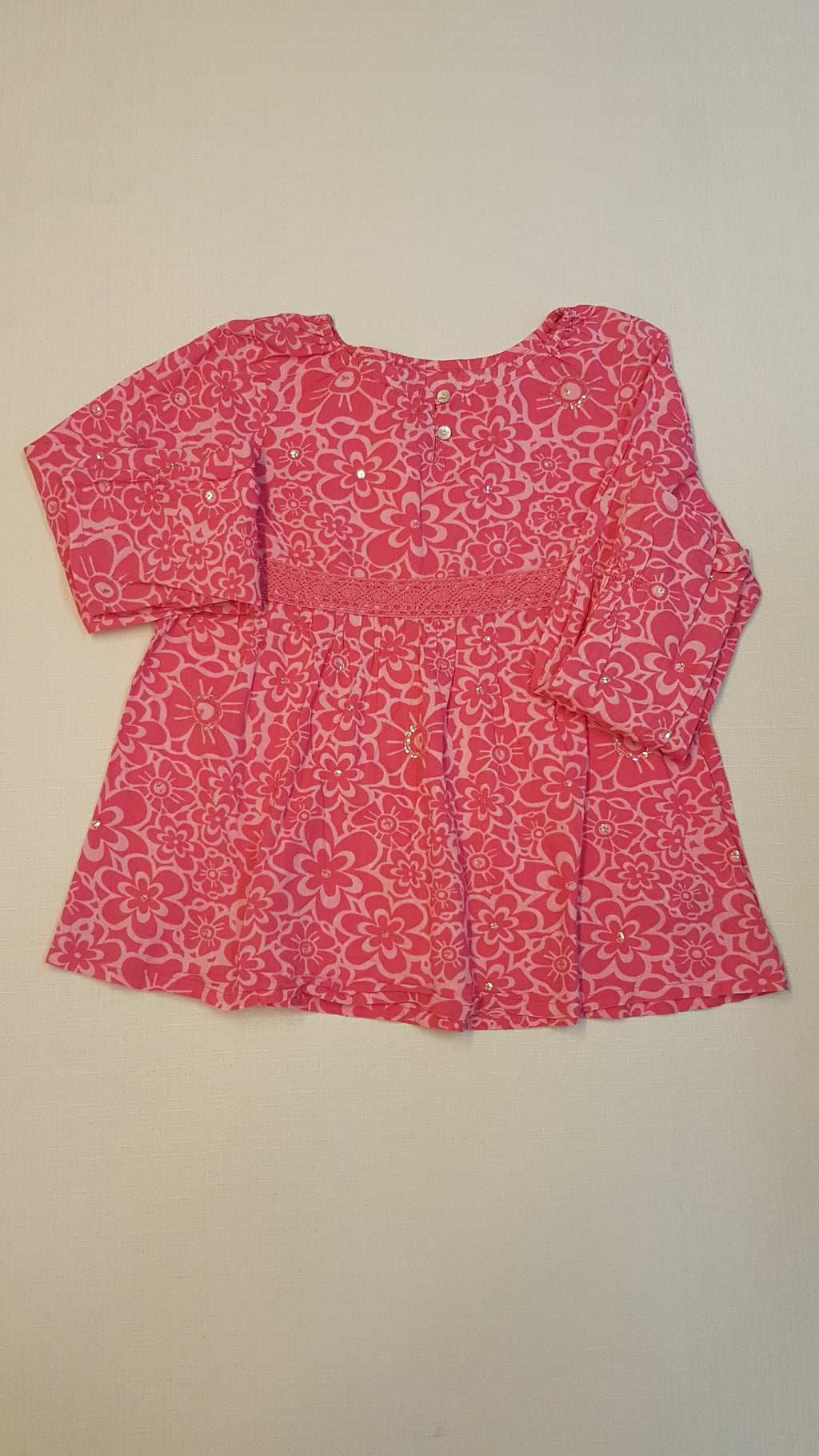 DUNNES FLITTERES,VIRÁGMINTÁS,LENGE KISLÁNY TUNIKA FELSŐ 134