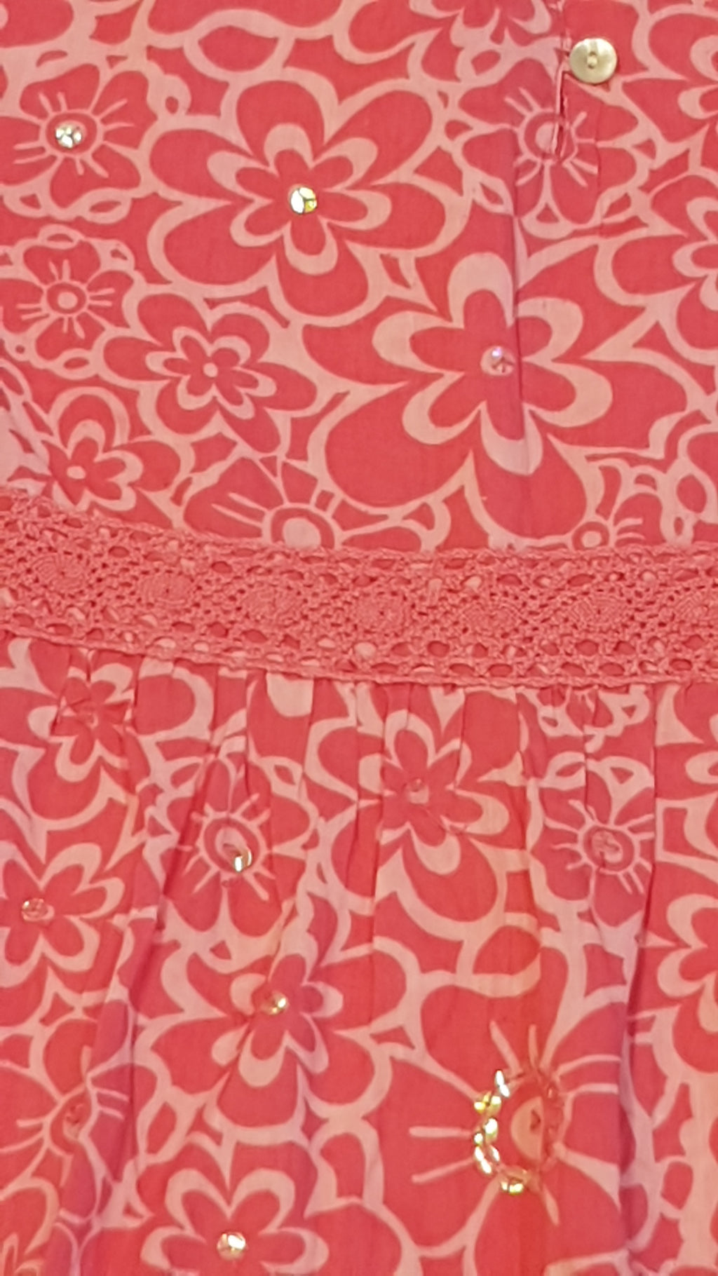 DUNNES FLITTERES,VIRÁGMINTÁS,LENGE KISLÁNY TUNIKA FELSŐ 134