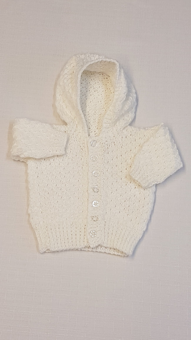 ÚJ EGYEDI KÉSZÍTÉSŰ,KÖTÖTT,KAPUCNIS UNISEX KARDIGÁN 50-56 Hover Image