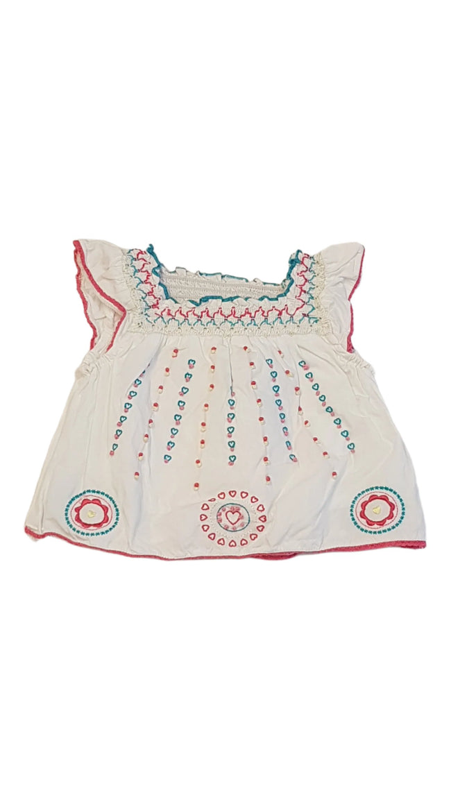 BUTTERFLY SZÍNES,HÍMZETT,SZÍVECSKÉS KISLÁNY TUNIKA RUHA 68 Hover Image