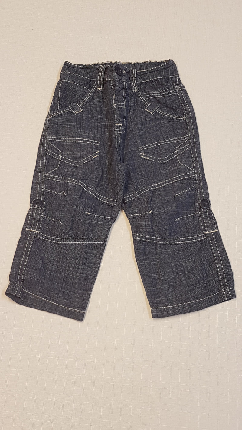 GEORGE CÉRNAMINTÁS,VÁSZON KISFIÚ NADRÁG,HÁROMNEGYEDES NADRÁGGÁ ALAKÍTHATÓ,ÁLLÍTHATÓ GUMIS DERÉKRÉSZ 80-86