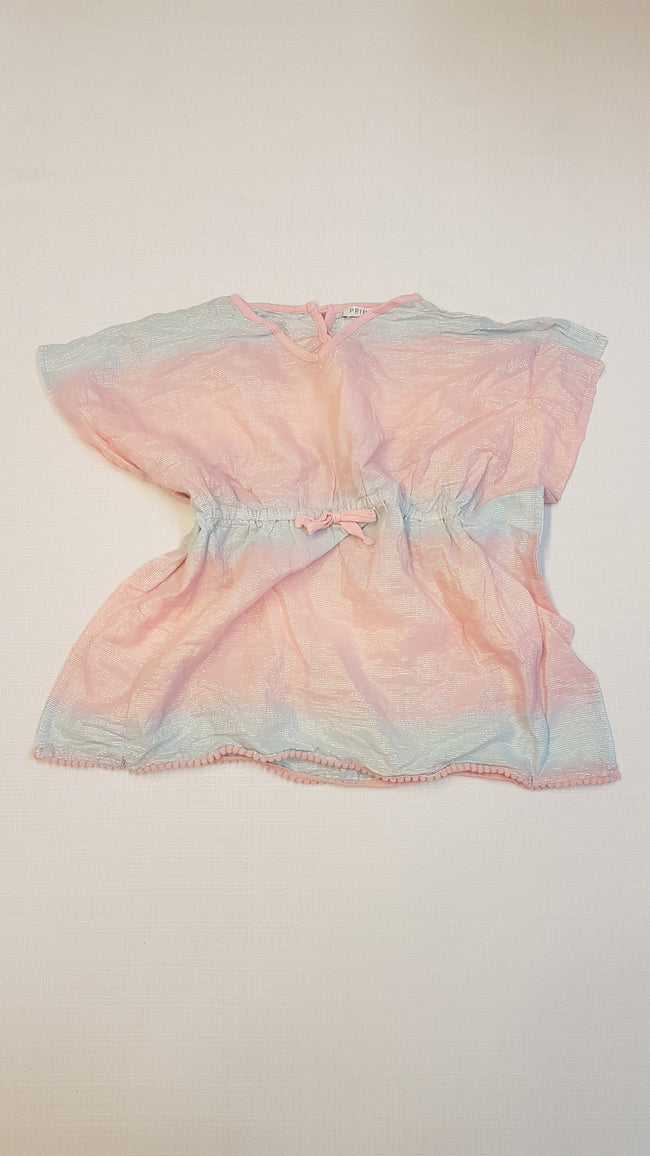 PRIMARK SZIVÁRVÁNY SZÍNŰ,CSILLOGÓS,KISLÁNY STRANDRUHA 128 Hover Image