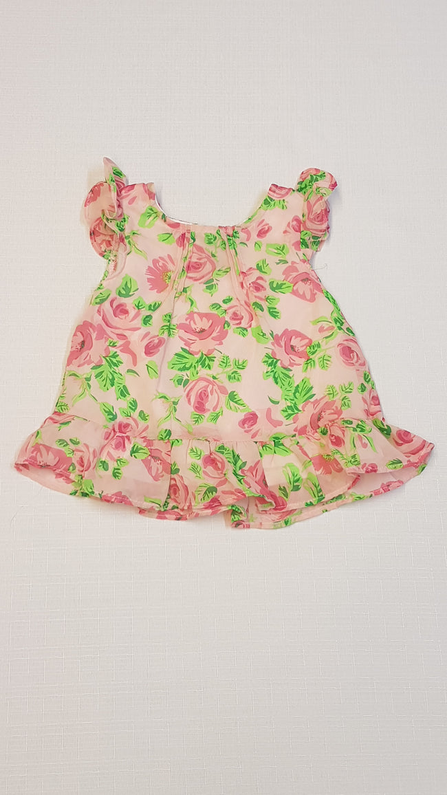 FADED GLORY CSINI,VIRÁGOS,FODROS,MUSZLIN KISLÁNY TUNIKA RUHA 62-68 Hover Image