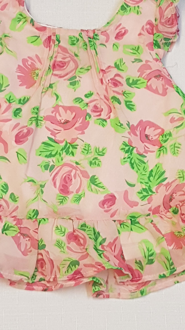 FADED GLORY CSINI,VIRÁGOS,FODROS,MUSZLIN KISLÁNY TUNIKA RUHA 62-68 Main Image