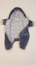 MOTHERCARE SÖTÉTKÉK,TÜKÖRBÁRSONY KISFIÚ OVERÁL 50