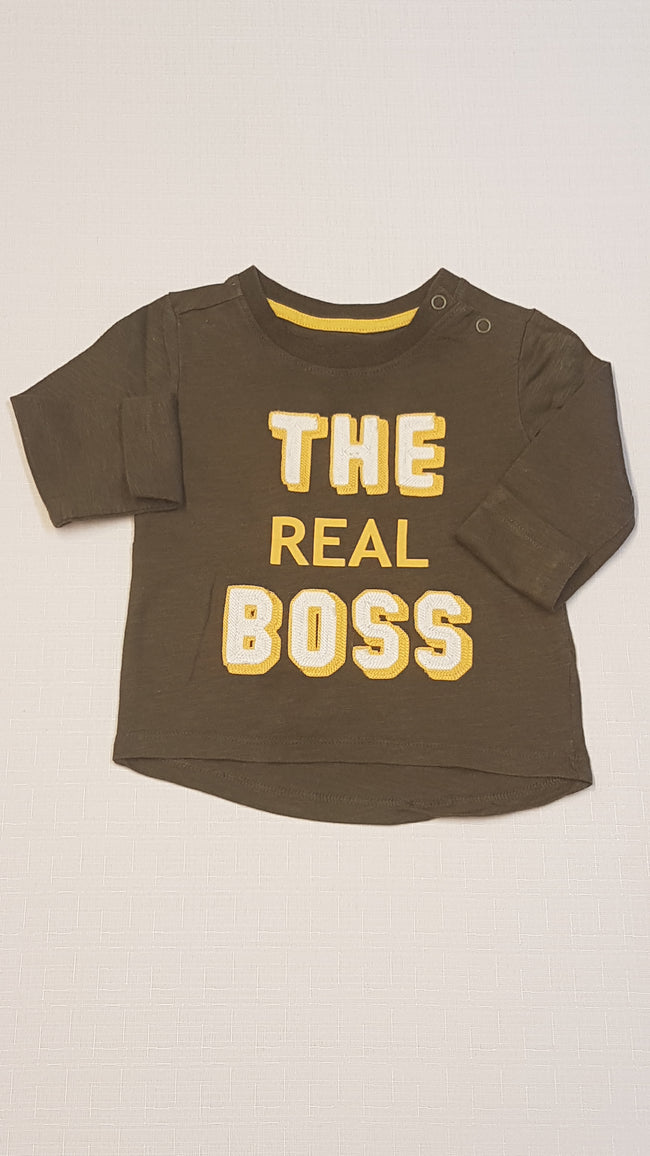 PRIMARK THE REAL BOSS FELIRATÚ,KISFIÚ VAGÁNY FELSŐ 74 Hover Image