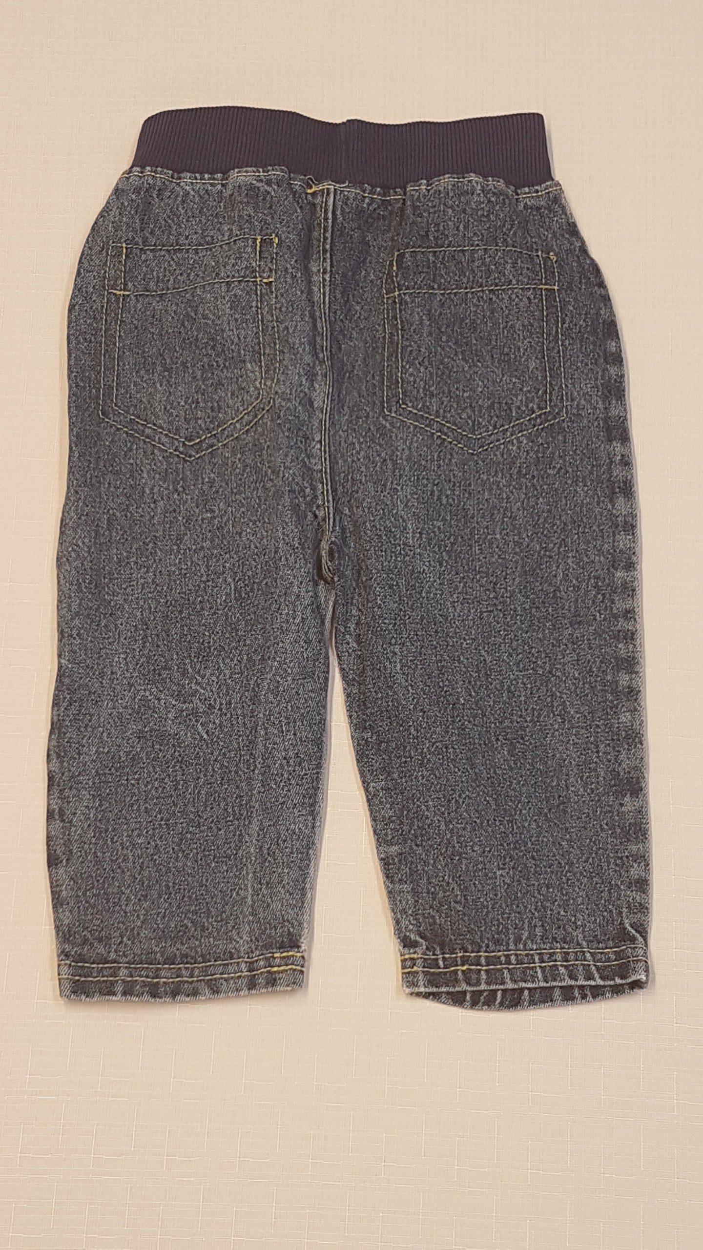 PEP&CO SÁRGA CÉRNAMINTÁS,KISFIÚ FARMERNADRÁG 74-80