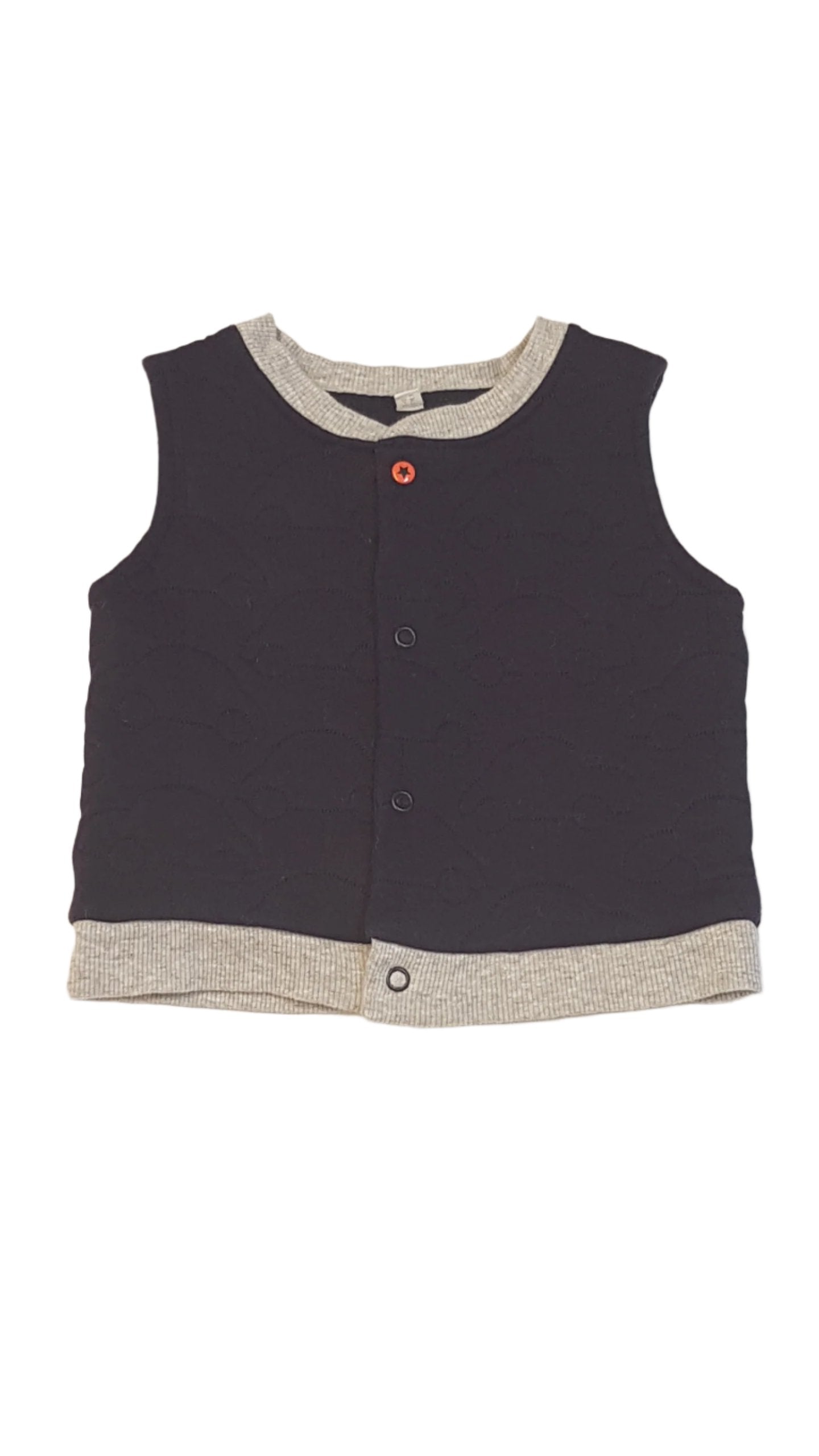 BLUEZOO SÖTÉTKÉK,NYOMOTT AUTÓMINTÁS,BÉLELT KISFIÚ MELLÉNY 68