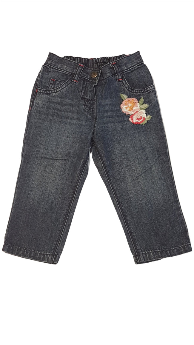 MONSOON EXTRAMINŐSÉGŰ,HÍMZETT KISLÁNY FARMERNADRÁG 74-80 Hover Image