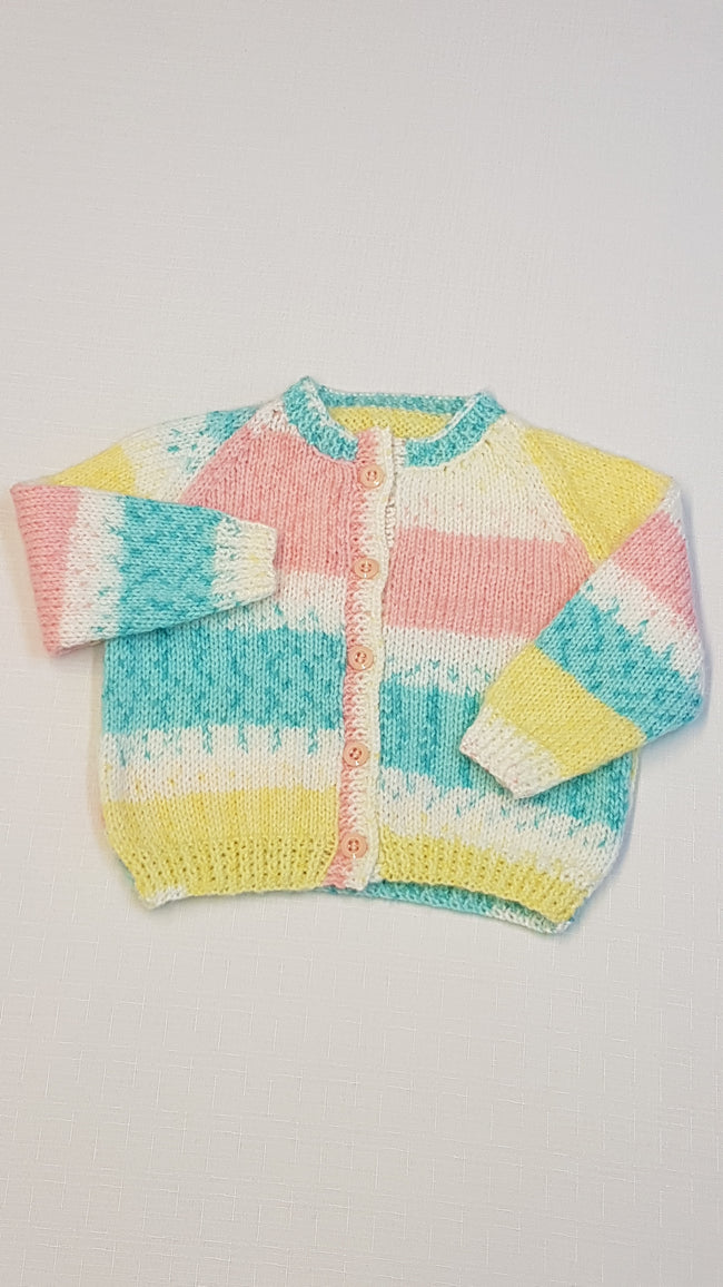 ÚJ EGYEDI KÉSZÍTÉSŰ,SZÍNES KISLÁNY KARDIGÁN 62-68 Hover Image