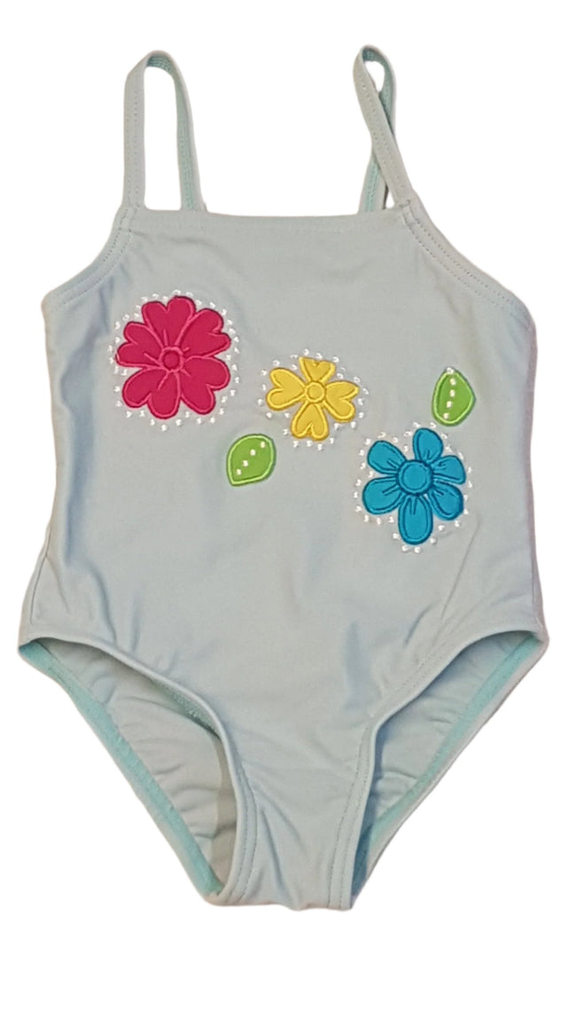 ADAMS KIDS CSODASZÉP,SZÍNES,HÍMZETT,VIRÁGOS KISLÁNY FÜRDŐRUHA 80 Hover Image