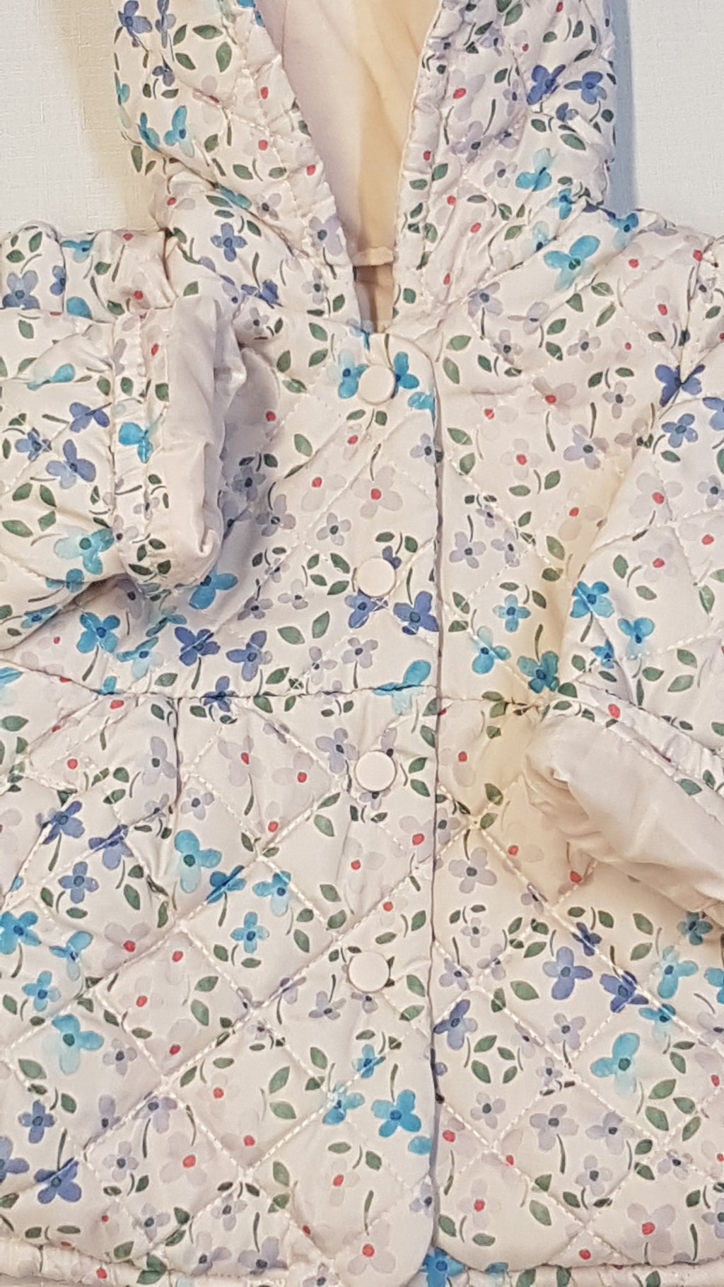 M&S BABY PILLE KÖNNYŰ,PATENTOS,APRÓVIRÁGMINTÁS KISLÁNY KABÁT 68