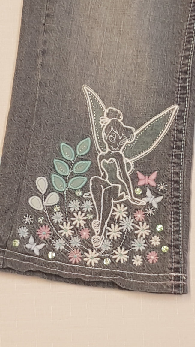 GEORGE DISNEY TINKER BELL KOPTATOTT,HÍMZETT,FLITTERES KISLÁNY FARMERNADRÁG,VÉKONY BÉLÉSSEL 92-98 Main Image