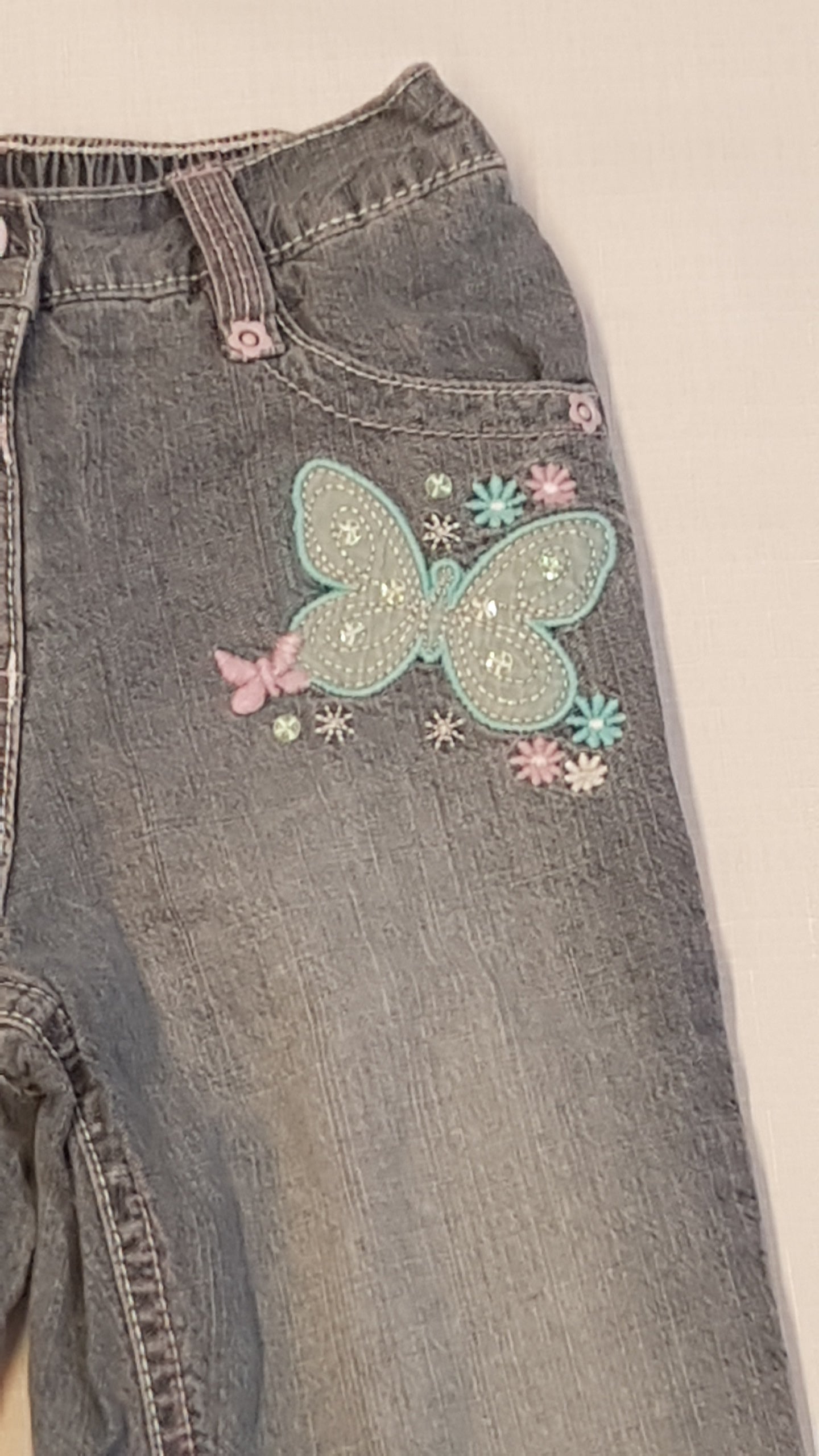 GEORGE DISNEY TINKER BELL KOPTATOTT,HÍMZETT,FLITTERES KISLÁNY FARMERNADRÁG,VÉKONY BÉLÉSSEL 92-98