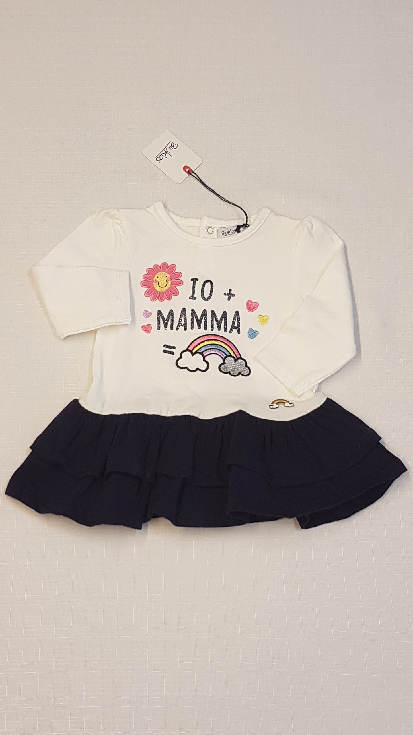 CÍMKÉS  BLU KIDS EXTRAMINŐSÉGŰ,NAGYON SZÉP,SZIVÁRVÁNYOS KISLÁNY RUHA 62