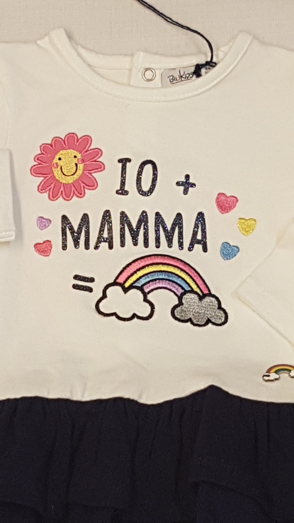 CÍMKÉS  BLU KIDS EXTRAMINŐSÉGŰ,NAGYON SZÉP,SZIVÁRVÁNYOS KISLÁNY RUHA 62