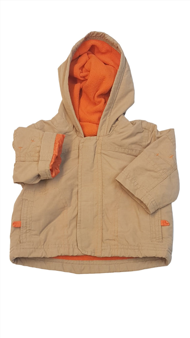 MOTHERCARE MUSTÁRSZÍNŰ,KISFIÚ KAPUCNIS,KISFIÚ KABÁT,BOLYHOS TERMÓ BÉLÉSSEL 62 Hover Image