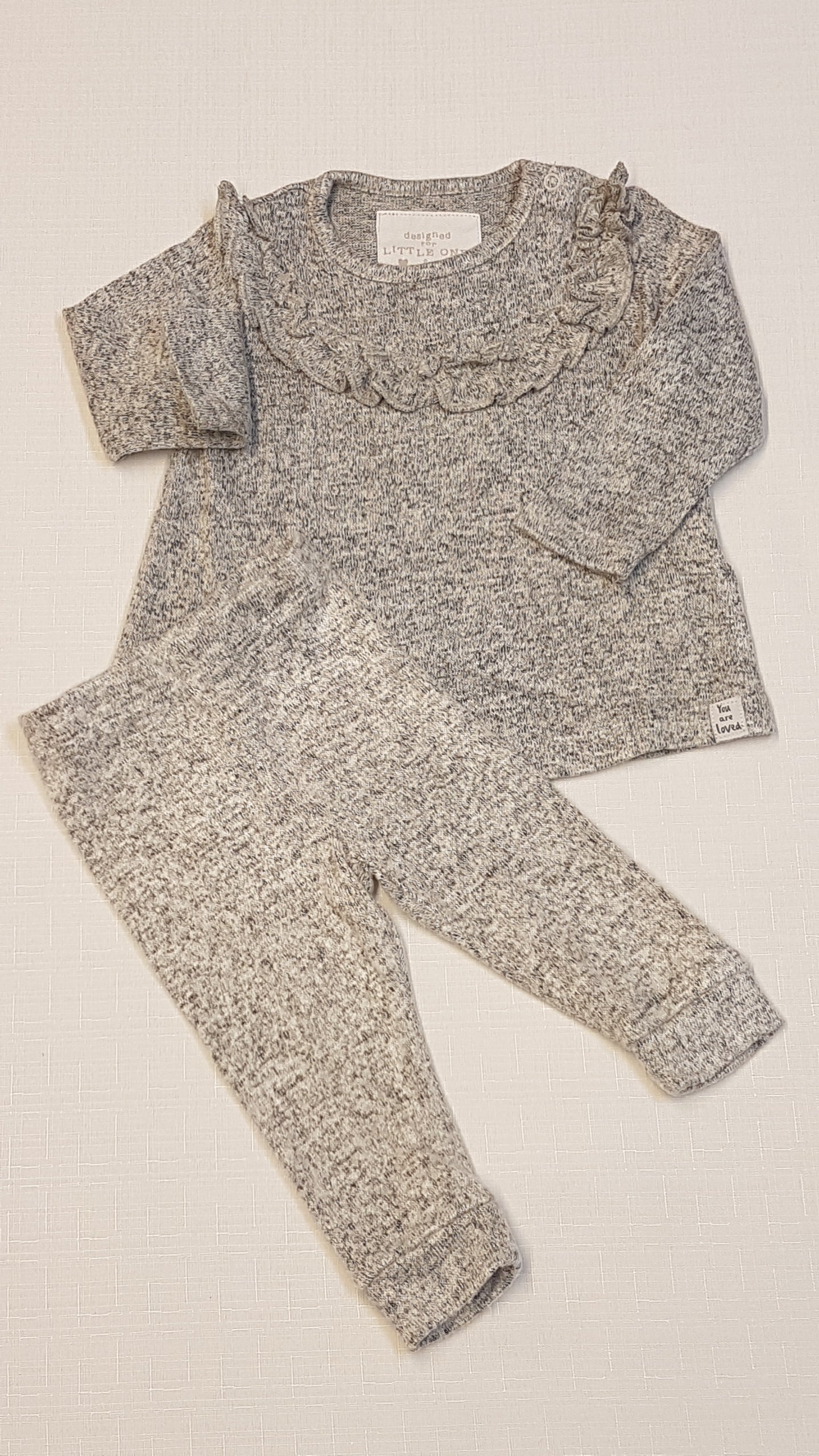 F&F SZÜRKE,FODDROS,DIVATOS,KISLÁNY SZETT 56