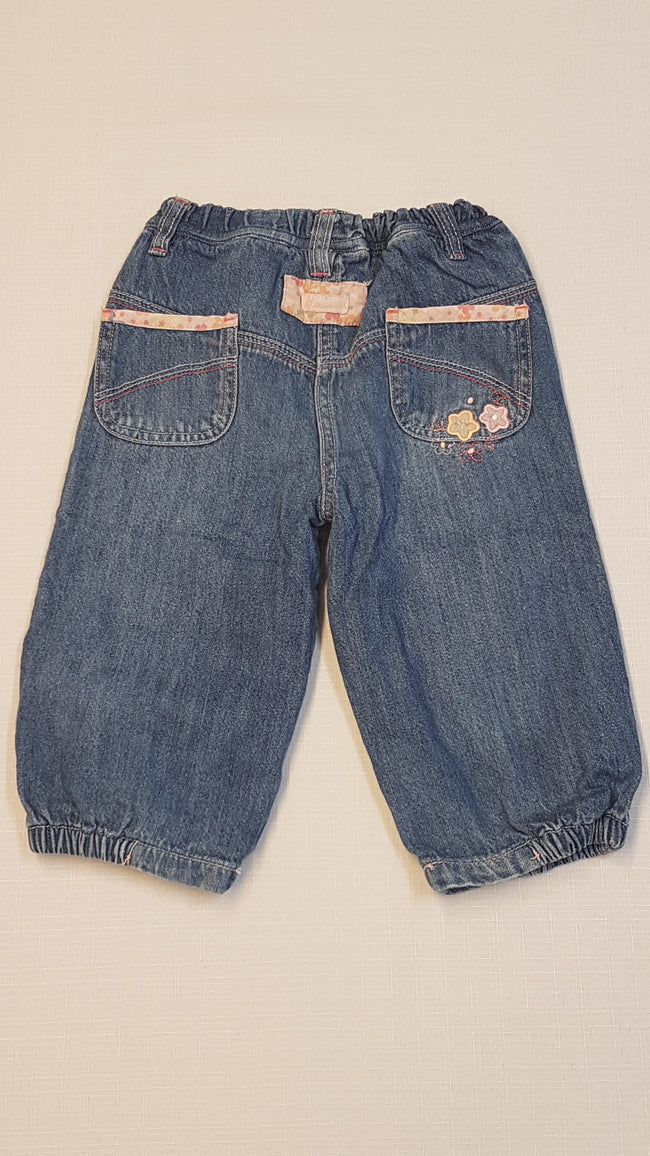 MOTHERCARE HÍMZETT,KOPTATOTT,KISLÁNY FARMERNADRÁG,VÉKONY BÉLÉSSEL 80 Main Image