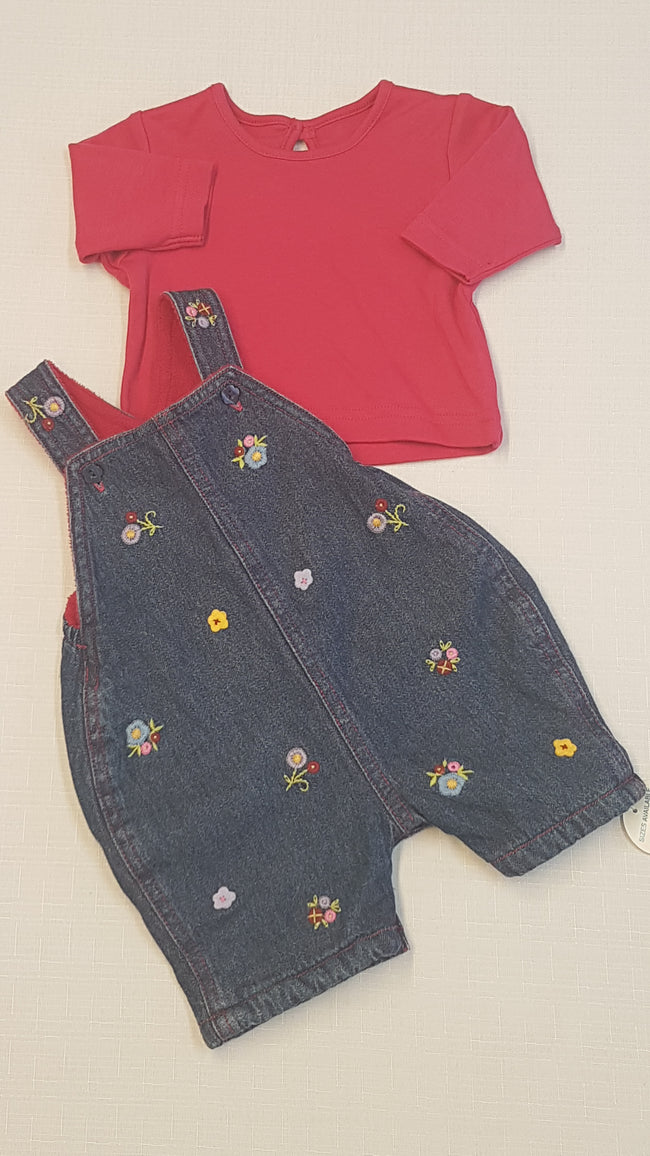 MOTHERCARE KANTÁROS HÍMZETT,KISLÁNY NADRÁG,HOZZÁ ILLŐ FELSŐVEL 50-56 Hover Image