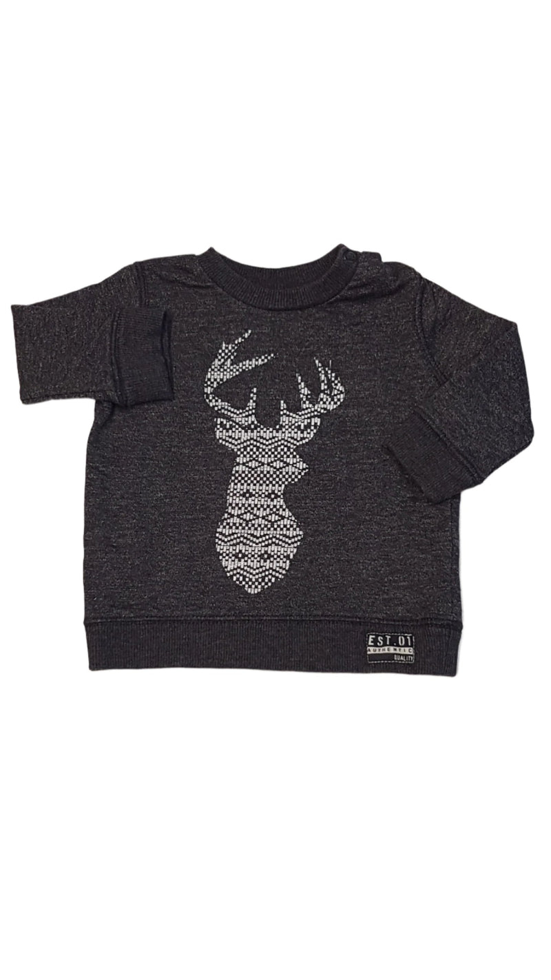 F&F VAGÁNY,SZARVASFEJES KISFIÚ PULÓVER 68