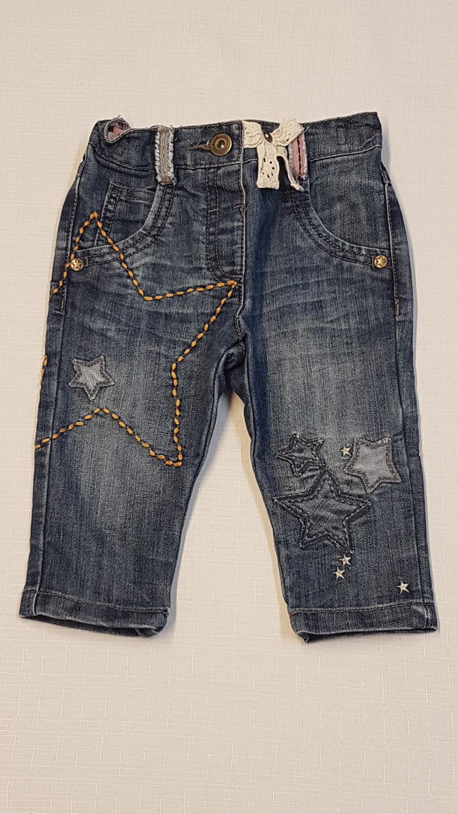 NEXT TRENDI,CSILLAGMINTÁS,KOPTATOTT,KISLÁNY FARMERNADRÁG,ÁLLÍTHATÓ GUMIS DERÉKRÉSSZEL 74 Hover Image