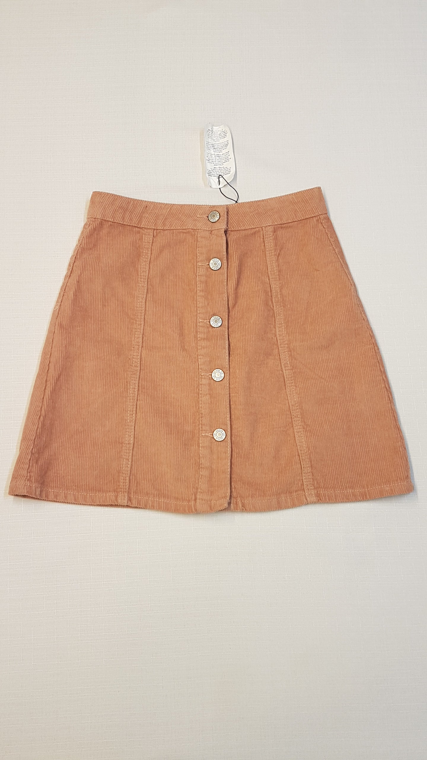 CÍMKÉS DENIM CO. PÚDERSZÍNŰ,MIKRÓBÁRSONY SZOKNYA 158-164