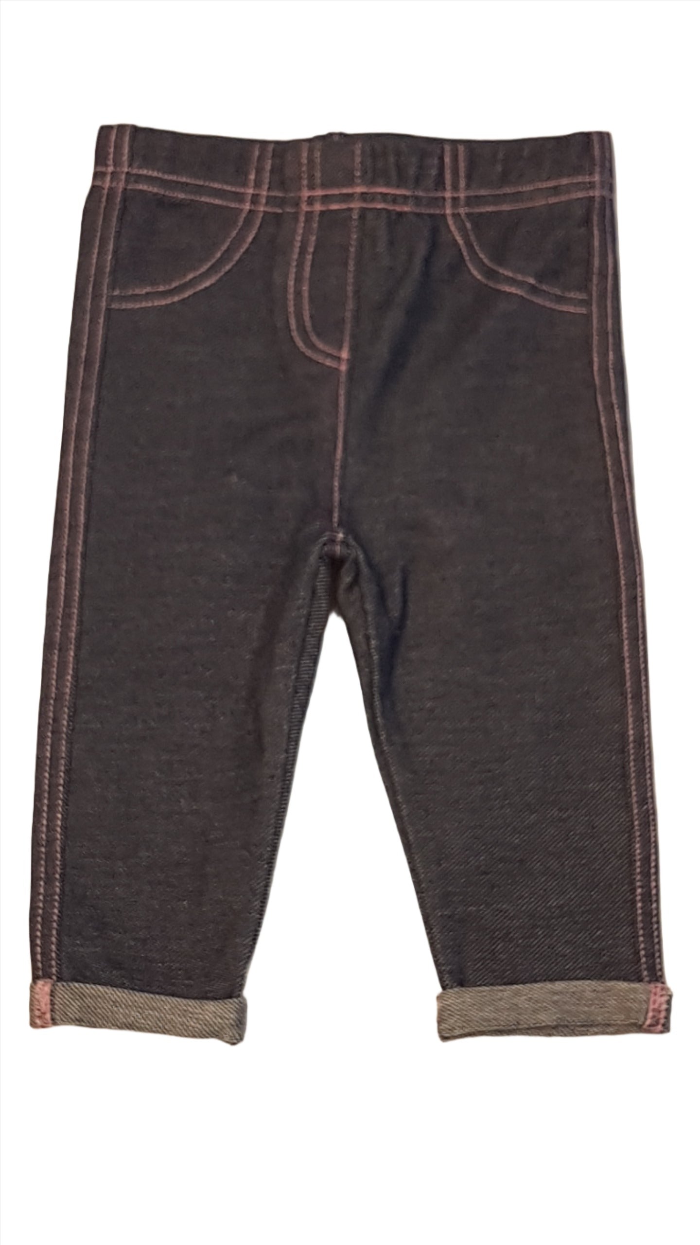 ÚJ GEORGE RÓZSASZÍN CÉRNAMINTÁS,FARMER HATÁSÚ KISLÁNY LEGGINGS 62-68