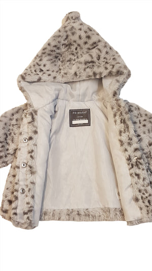 PRIMARK ARANYOS,MINŐSÉGI,WELLSOFT KISLÁNY KAPUCNIS BUNDA KABÁTKA 68