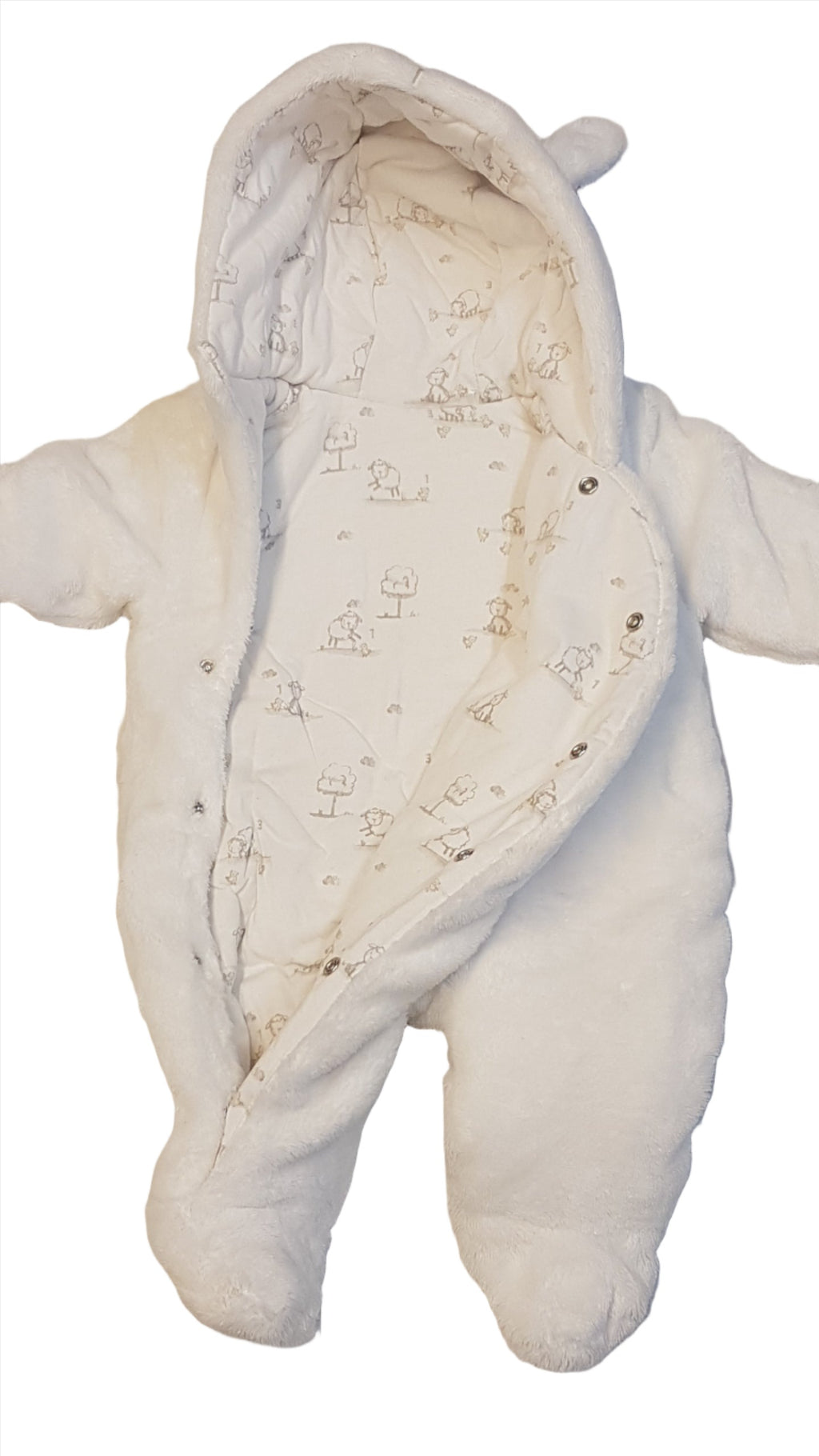 MOTHERCARE PIHE-PUHA,BÁRÁNYKÁS UNISEX ÁTMENETI OVERÁL 50-56