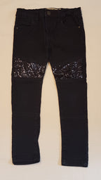 DENIM CO SÖTÉTKÉK,FLITTERES,CSINI KISLÁNY FARMERNADRÁG,ÁLLÍTHATÓ GUMIS DERÉKRÉSSZEL 122