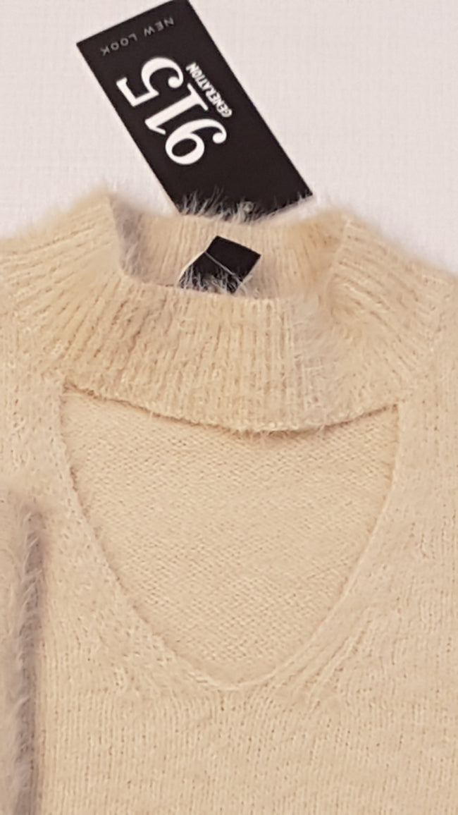 CÍMKÉS NEW LOOK MOGYORÓ SZÍNŰ,WELLSOFT,SZÖRMÉS,KISLÁNY TRENDI PULÓVER 152-158 Main Image