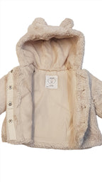 PRIMARK WELLSOFT,MOGYORÓ SZÍNŰ,KISLÁNY SZŐRME KABÁT 68