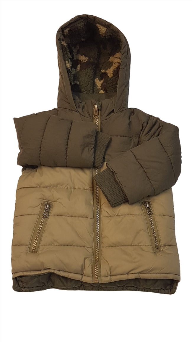 PRIMARK TRENDI,ÁLCAMINTÁS,OLIVAZÖLD KISFIÚ TÉLIKABÁT 80 Hover Image