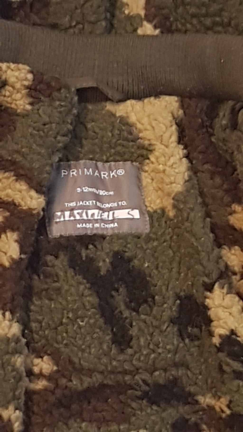 PRIMARK TRENDI,ÁLCAMINTÁS,OLIVAZÖLD KISFIÚ TÉLIKABÁT 80