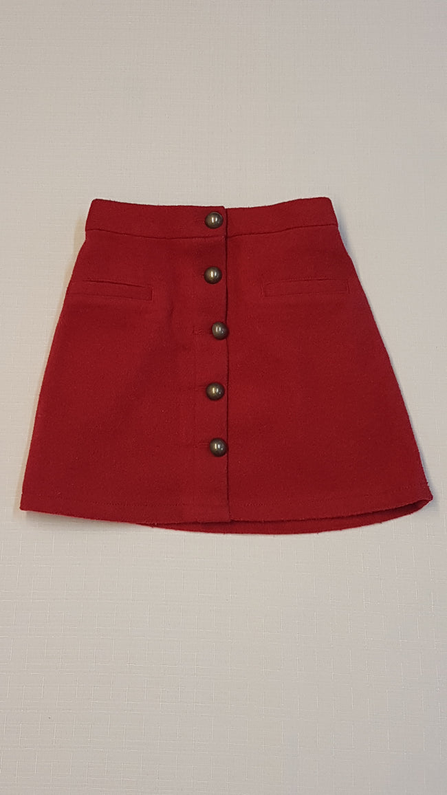 NEXT ELEGÁNS,VÉGIG GOMBOS KISLÁNY GYAPJÚ SZOKNYA,ÁLLÍTHATÓ GUMIS DERÉKRÉSSZEL 122 Hover Image