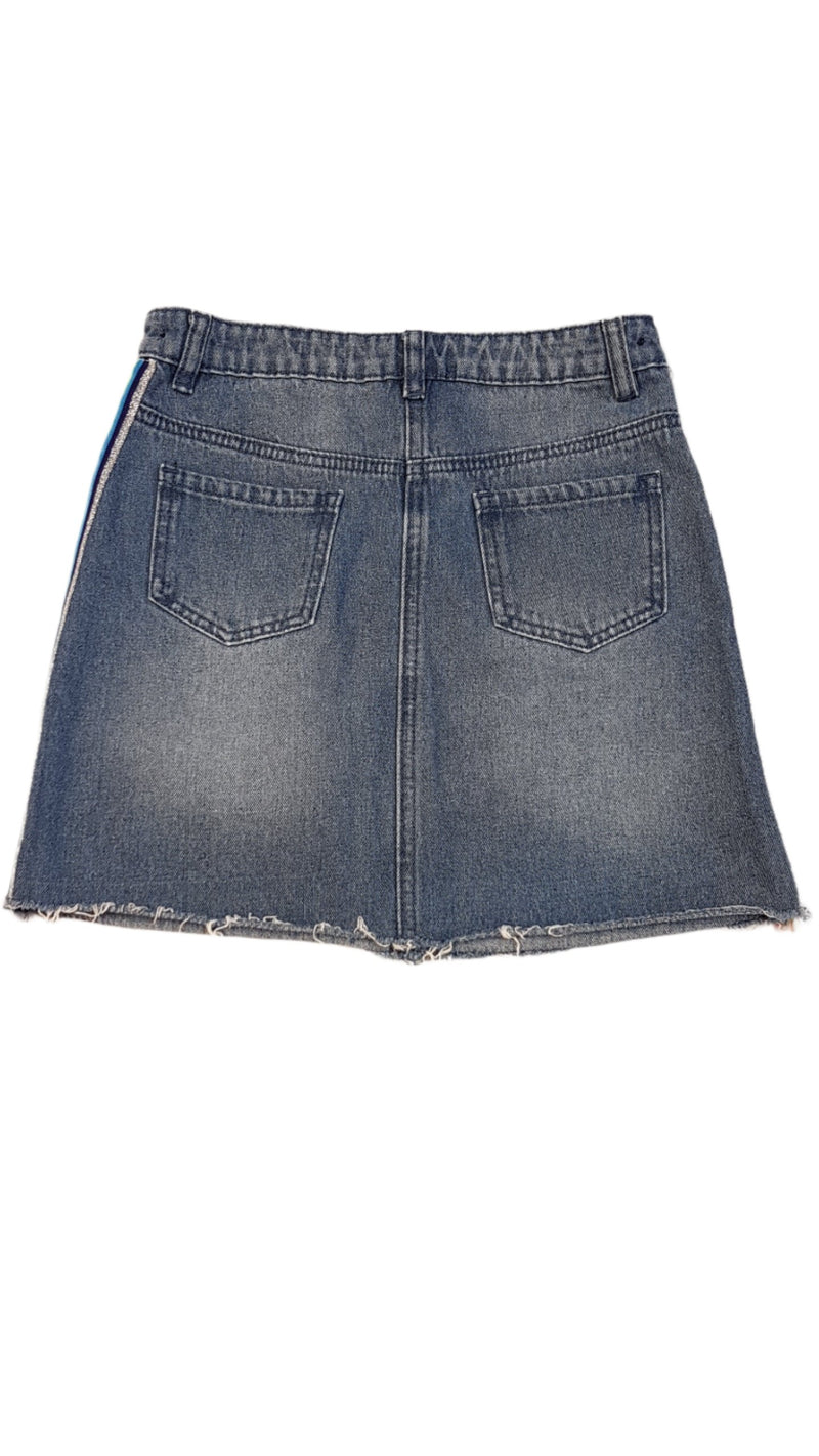 GEORGE KÉTOLDALT CSÍKOS,KOPTATOTT,DIVATOS FARMERSZOKNYA 140-146