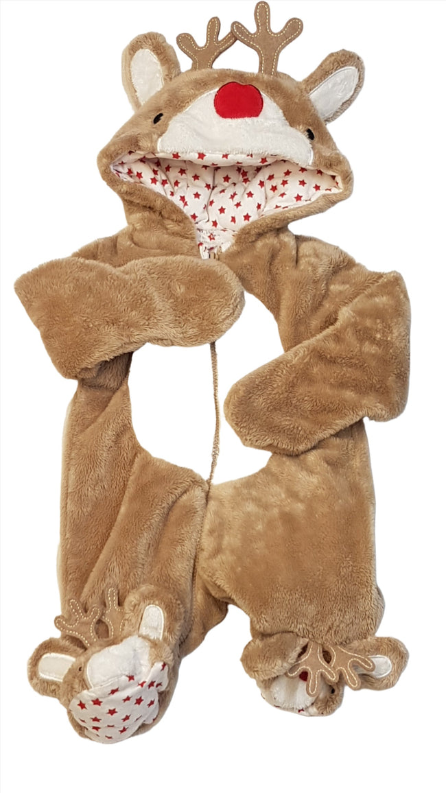 ÚJ PRIMARK BABY UNISEX ARANYOS,SZARVASOS,ÁTMENETI SZŐRME OVERÁL 50-56 Hover Image