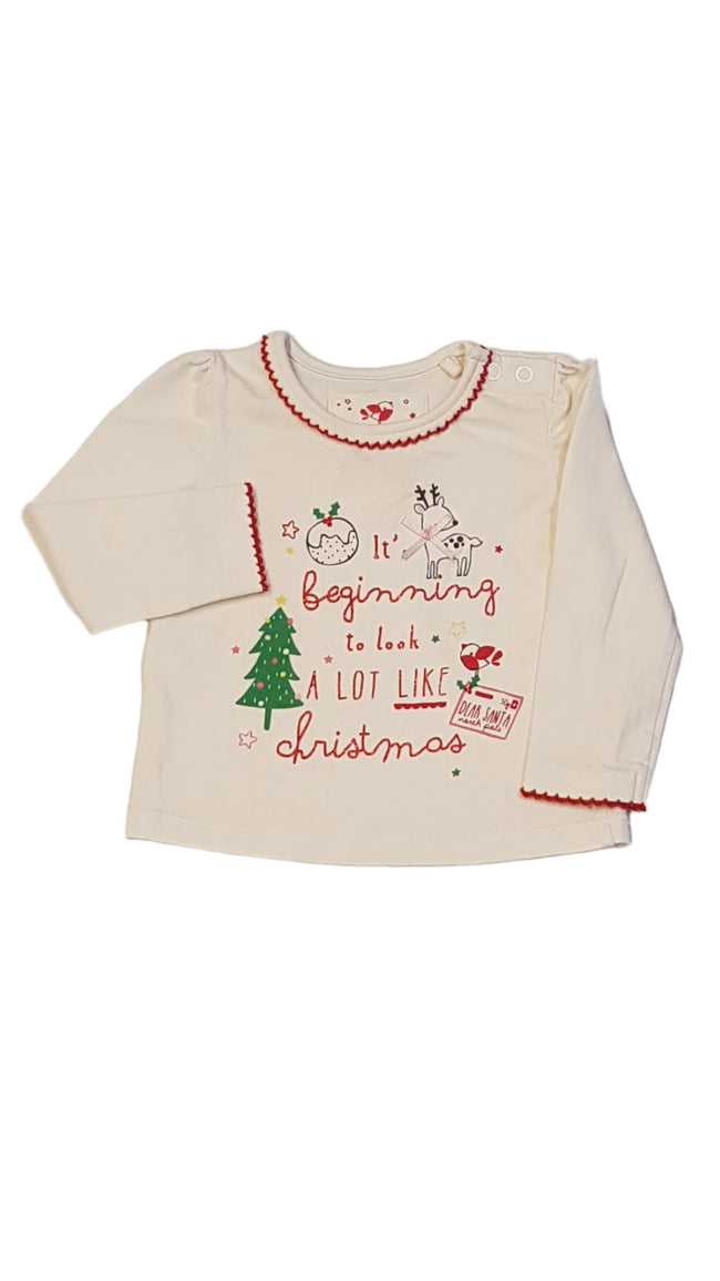 TU KARÁCSONY MINTÁS,ARANYOS KISLÁNY FELSŐ 62-68 Hover Image