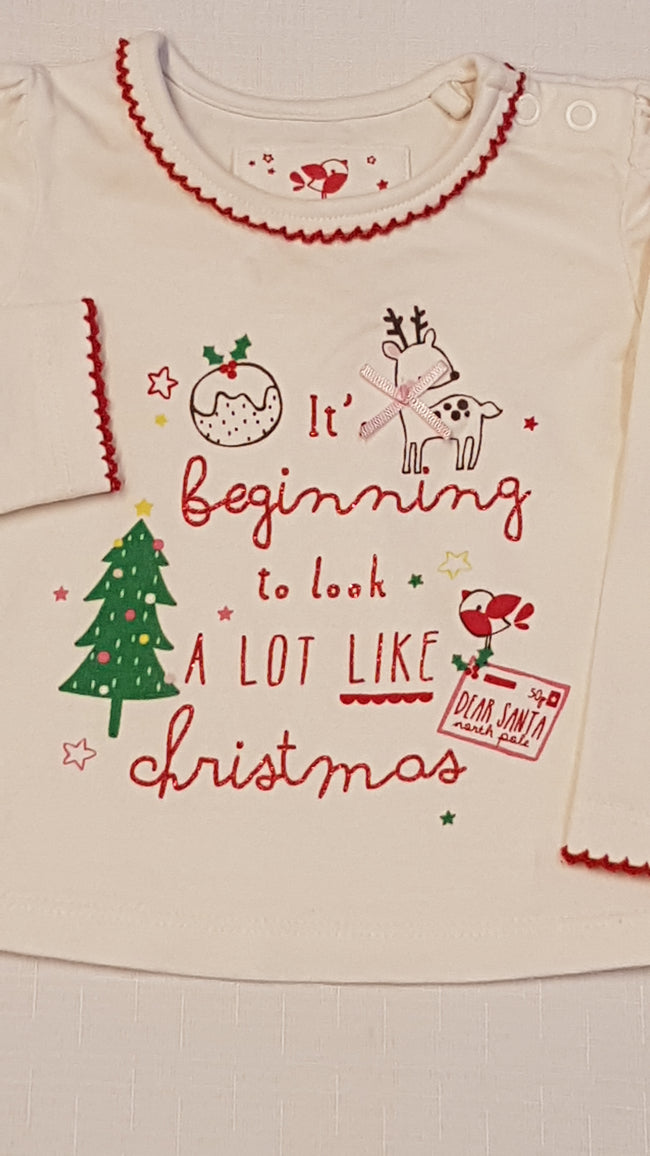 TU KARÁCSONY MINTÁS,ARANYOS KISLÁNY FELSŐ 62-68 Main Image