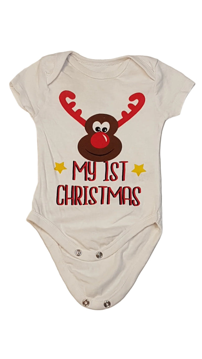 ÚJ PEP&CO UNISEX MY 1ST CHRISTMAS ARANYOS KARÁCSONYI BODY 56-62 Hover Image