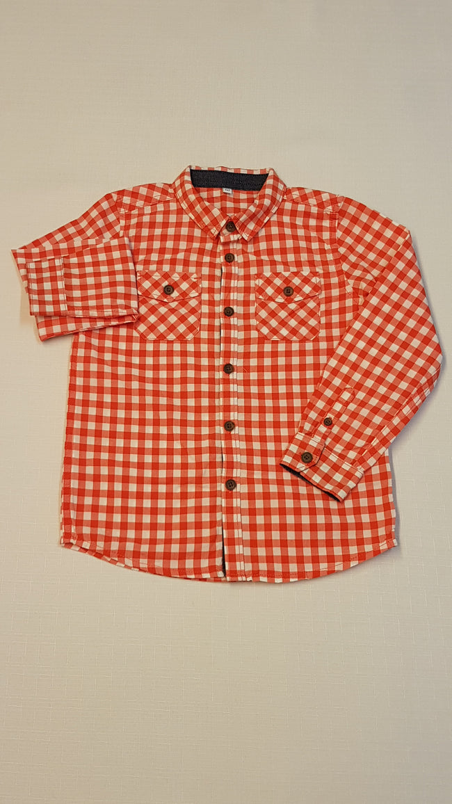 M&S TRENDI SZÍNŰ,KOCKÁS,ELEGÁNS KISFIÚ ING 110 Hover Image