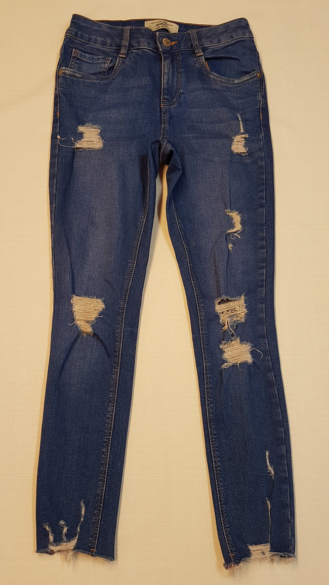 NEW LOOK SKINNY TRENDI,VAGÁNY KISLÁNY FARMERNADRÁG,ÁLLÍTHATÓ GUMIS DERÉKRÉSSZEL 152 Hover Image