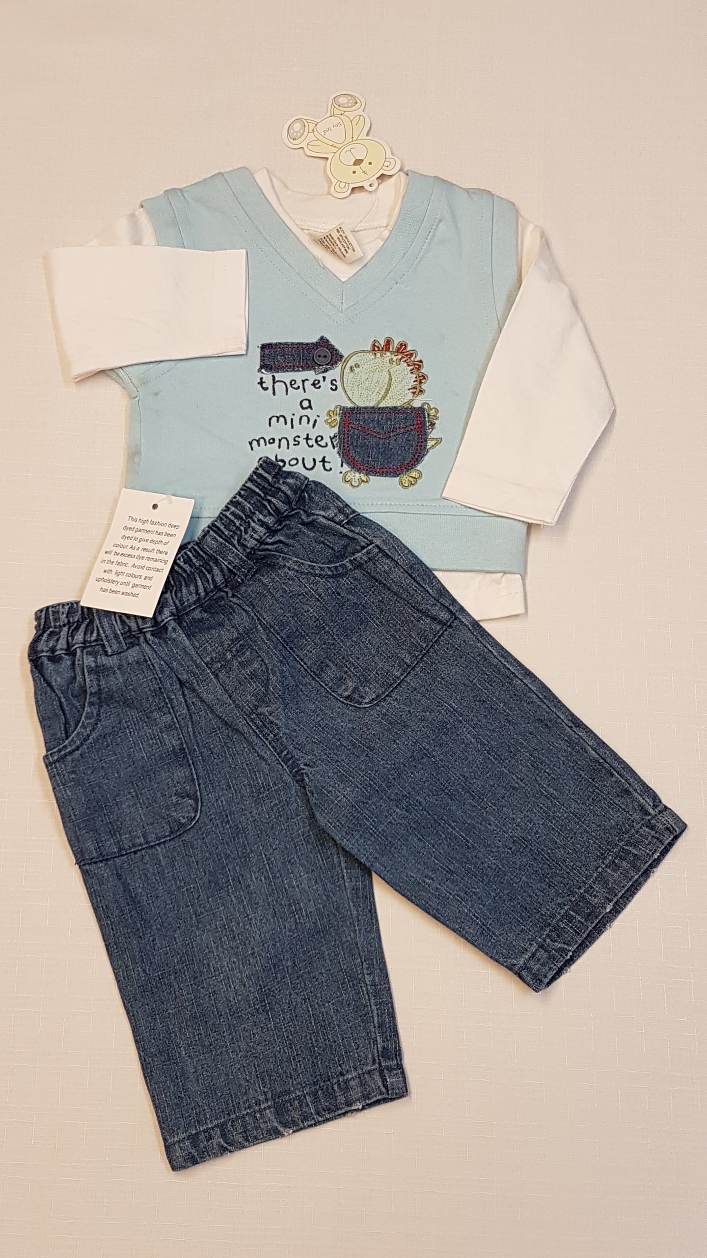 CÍMKÉS TINY TED ARANYOS KISFIÚ SZETT 56-62