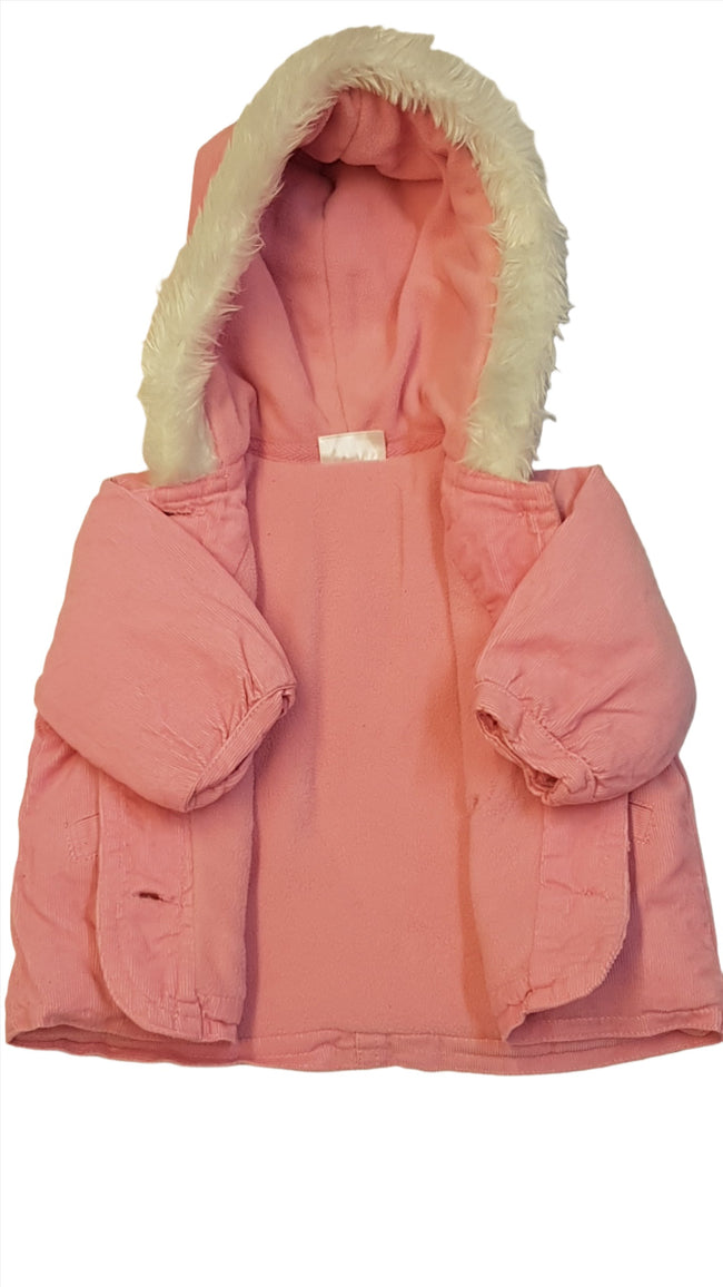 CHEROKEE MIKRÓBÁRSONY,CUTE BABY FELIRATÚ,KAPUCNIS KISLÁNY ÁTMENETI KABÁTKA 62 Main Image