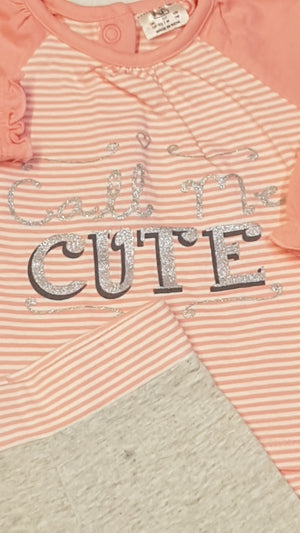 F&F CALL ME CUTE FELIRATÚ ARANYOS KISLÁNY SZETT 56
