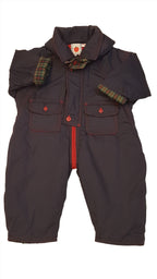 ADAMS SÖTÉTKÉK,KISFIÚ ÁTMENETI OVERÁL,LEGOMBOLHATÓ KAPUCNI RÉSSZEL 74