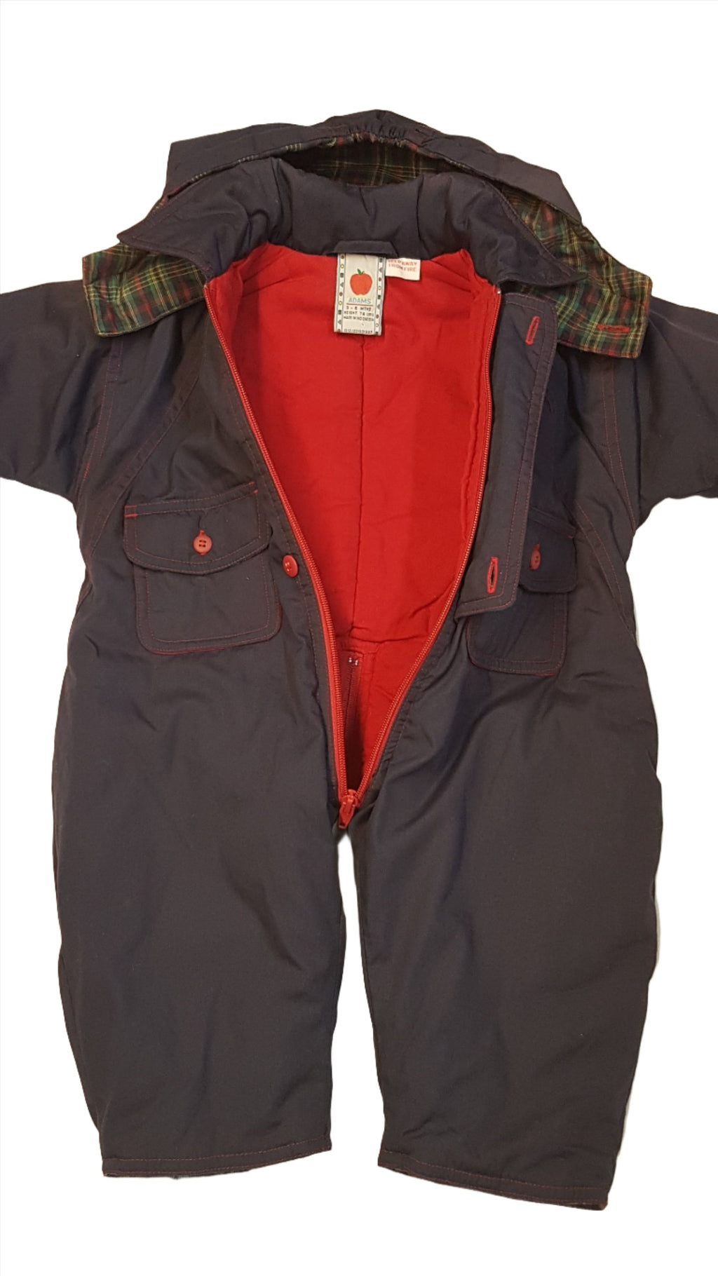 ADAMS SÖTÉTKÉK,KISFIÚ ÁTMENETI OVERÁL,LEGOMBOLHATÓ KAPUCNI RÉSSZEL 74